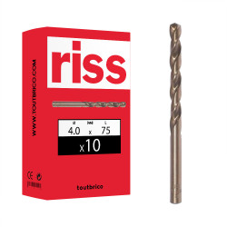 Boite 10 forets à métaux HSS Cobalt 5% Ø4mm - Riss