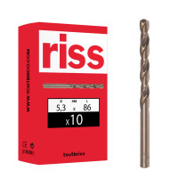 Boite 10 forets à métaux HSS Cobalt 5% Ø5,3mm - Riss