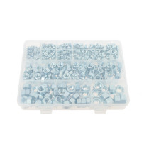 Coffret 530 écrous hexagonaux acier zingué - Viswood