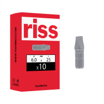 Boite 10 embouts intensifs plats Ø1/6mm x 25mm - Riss