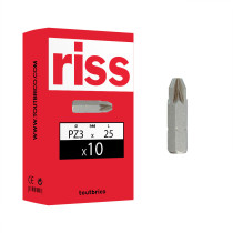 Boite 10 embouts intensifs Pozidriv PZ3 25mm - Riss