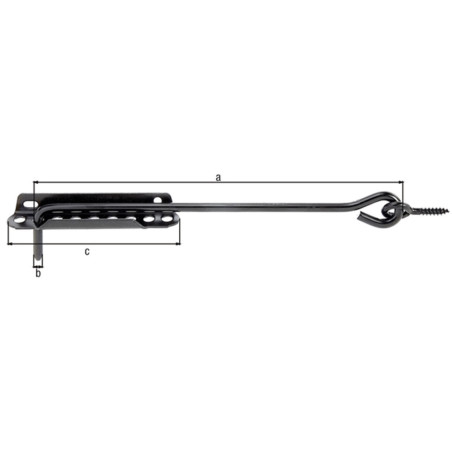 Boite 12 crochets de crémaillère brut 500mm avec platine d'arrêt ajustable - Alberts