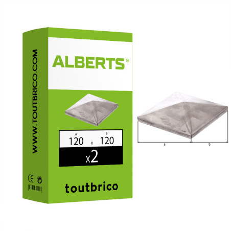 Boite 2 capuchons pour poteaux en bois carré 120 x 120mm - Alberts