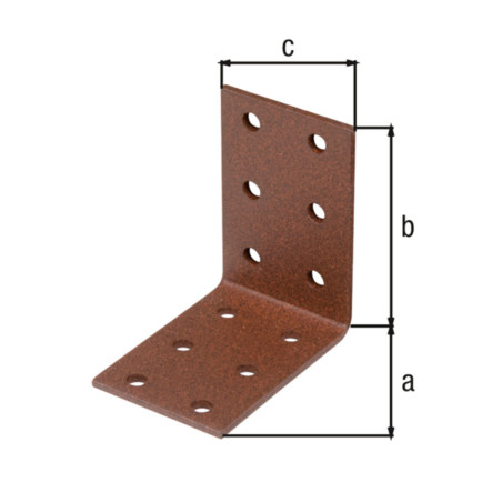 Boite 50 équerres d'assemblage 60 x 60 x 40mm brun rouille galvanisé Duravis - Alberts