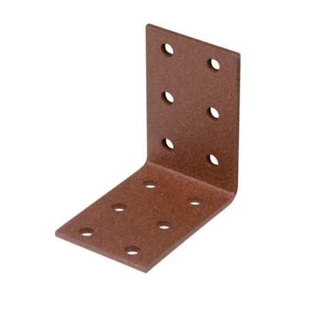 Boite 50 équerres d'assemblage 60 x 60 x 40mm brun rouille galvanisé Duravis - Alberts