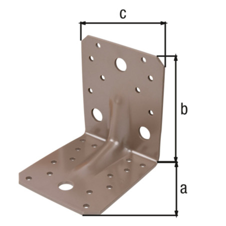 Equerre renforcée nervurée 105 x 105 x 90mm beige galvanisé Duravis - Alberts