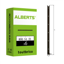 Boite 6 pentures queue de carpe noir 800mm x 35mm Ø14 - Alberts
