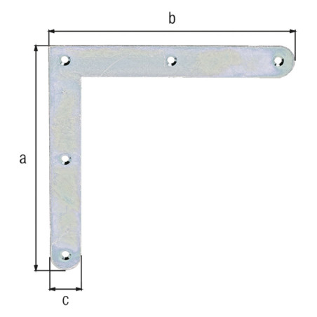 Boite 20 équerres d'angle rond 150 x 150 x 20mm galvanisé - Alberts