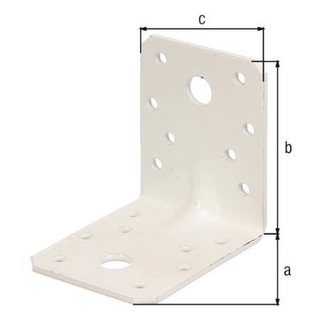 Equerre renforcée nervurée 70 x 70 x 55mm blanc zingué - Alberts