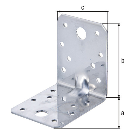 Equerre renforcée nervurée 70 x 70 x 55mm inox - Alberts