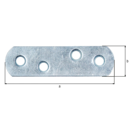 Platine d'assemblage bouts ronds 16 x 57mm - Alberts