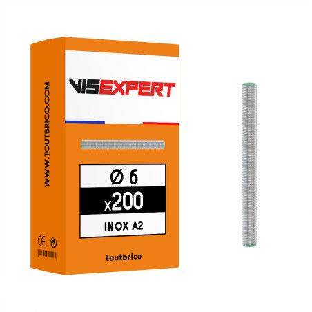 Boite tige filetée Ø6 inox A2 - Vis Expert