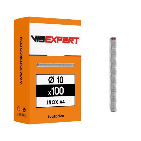 Boite 100 tiges filetées Ø10 inox A4 - Vis Expert