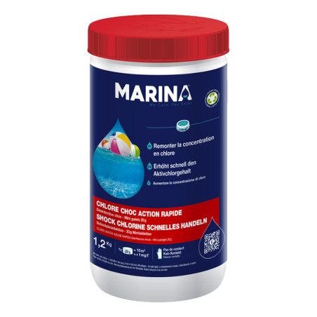 Chlore choc action rapide mini galets 20g Marina 1,2kg