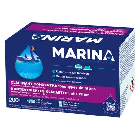 Clarifiant concentré eau trouble 10 pastilles Marina 200g