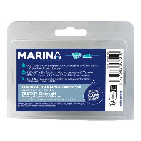 Trousse d'analyse chlore / PH pastilles Marina