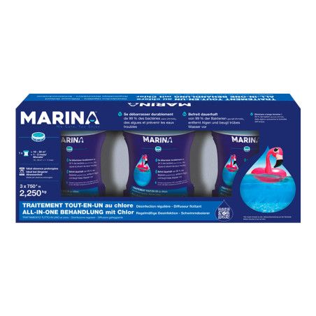 Lot de 3 diffuseurs flottants traitement tout-en-un Marina 2,25kg