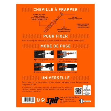 200 chevilles à frapper nylon Ø6 x 30mm Spit