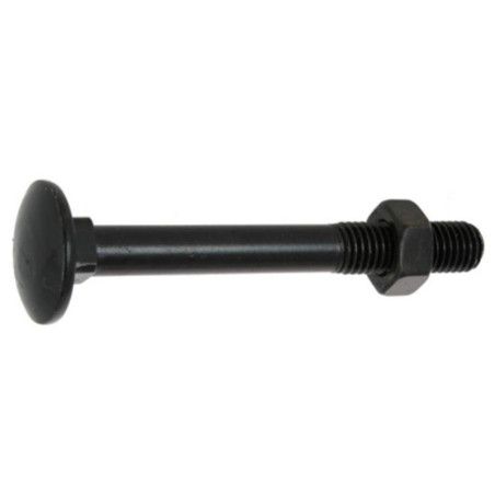 Boulon TRCC 8 x 30mm tête ronde large acier zingué noir à l'unité - Viswood