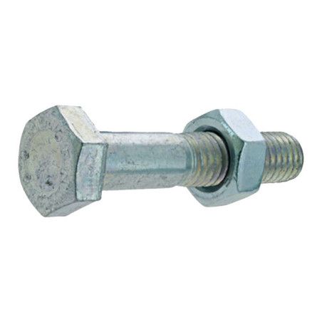Boulon 18 x 40mm tête hexagonale filetage total acier zingué blanc à l'unité - Viswood