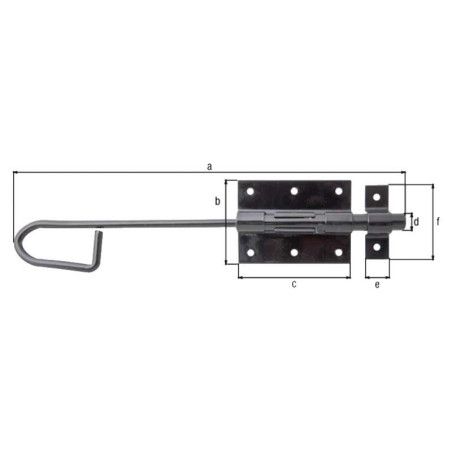 Boite 10 verrous baïonnette Ø14 x 300mm zingué noir - Alberts
