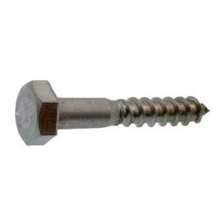 Vis à bois tirefond 6 x 100/60mm tête hexagonale acier galvanisé à l'unité - Viswood