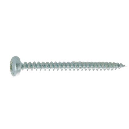 Vis agglo 4 x 10mm tête cylindrique pozidriv acier zingué blanc à l'unité - Viswood