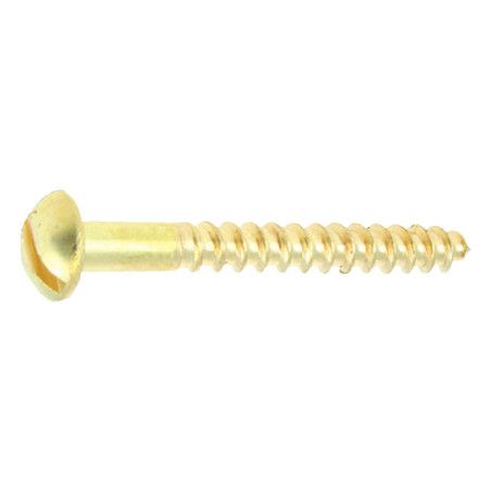 Vis bois 2 x 12mm tête ronde fendue laiton à l'unité - Viswood