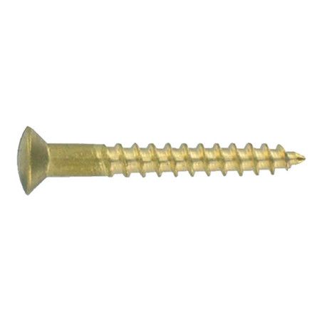 Vis bois 3 x 16mm tête fraisée bombée fendue laiton à l'unité - Viswood