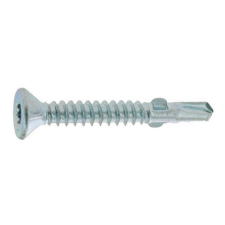 Vis autoperceuse 4,8 x 31,7mm tête fraisée à ailettes torx zingué à l'unité - Viswood