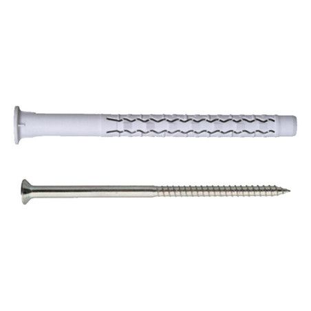 Cheville universelle longue nylon 10 x 260mm + vis tête fraisée torx acier zingué à l'unité - Batifix