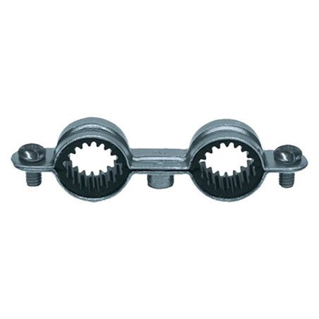 Collier double isolé plomberie Ø20mm acier zingué à l'unité - Batifix
