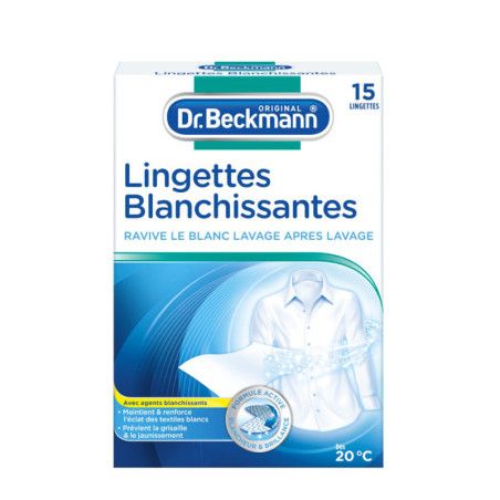 Lot de 15 lingettes blanchissantes action 3-en-1 Dr. Beckmann