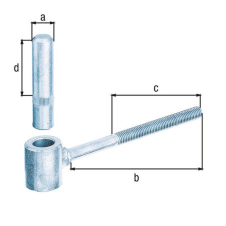 Boite 10 gonds à visser scellement chimique Ø16 x 125mm - Alberts