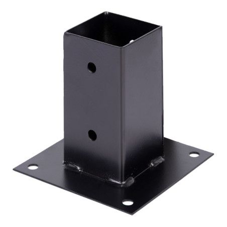 Ancre sur platine pour poteaux en bois carrés 71 x 150mm noir - Alberts